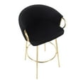 thumbnail image 3 of Claire Contemporary Glam 30" Fixed-Height Bar Stool With Gold Metal Legs And Round Gold Metal Footrest - Set Of 2, 3 of 8