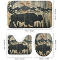 thumbnail image 3 of 4Pcs Farmhouse Silhouette Shower Curtain Sets, Bath Mat and Rugs, Bison Jungle Mountain Shower Curtain with Hooks for Bathroom, 3 of 8