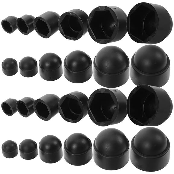 Hexagonal Nut Cap Set with 145pcs Black Screw Protective Covers for Furniture and Outdoor Equipment
