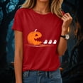 thumbnail image 1 of Akiihool Halloween T Shirt Halloween Teacher Shirts for Women Groovy Read More Books Ghost T-Shirt Short Sleeve Halloween Party Tee Tops (Red,L), 1 of 5