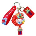 thumbnail image 1 of Car Key Keyring Keychain Cartoon Dragon Decor Colorful with Wrist Strap Stainless Exquisite Spring Festival New Year Gift Bag Pendant Car Key Holder, 1 of 8