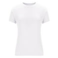 thumbnail image 5 of Fengqque Women's Fashionable and Comfortable Solid Color Short Sleeve Round Neck Tight Fitting Casual T-shirt White XS(XS), 5 of 7