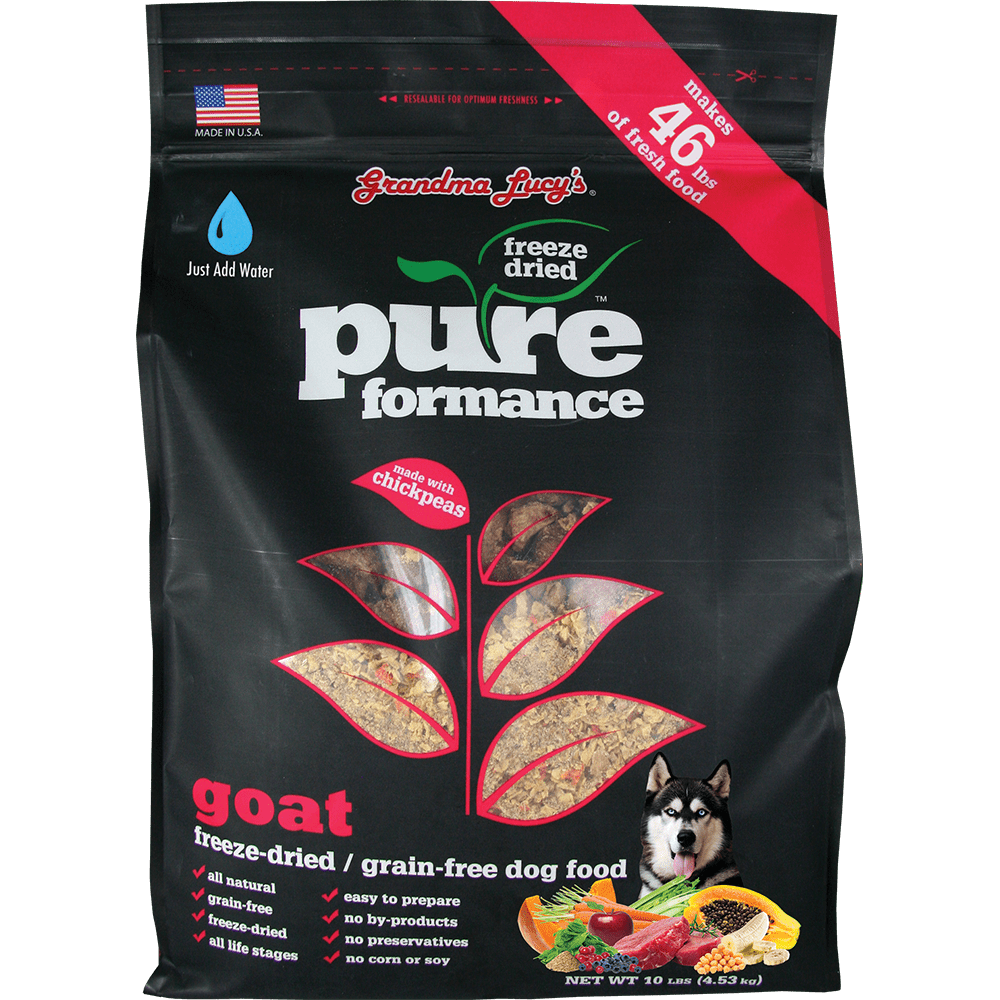 Grandma Lucy's Pureformance GrainFree Goat FreezeDried Dog Food, 10