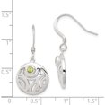 thumbnail image 4 of Sterling Silver Rhodium Plated Peridot Round Polished Dangle Earrings (32 X 15) Made In India qe7141, 4 of 5