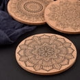 thumbnail image 2 of Lot de 9 Sous-Verres en Liège Absorbant Réutilisables pour Boissons Froides Ou Chaudes de 10*0.5CM, 2 of 3