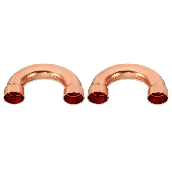 Uxcell 7/8" ID Copper Pipe Fittings, 2 Pcs 180 Degree Return Bend Copper Pipe Sweat Welding Solder Connection for HVAC