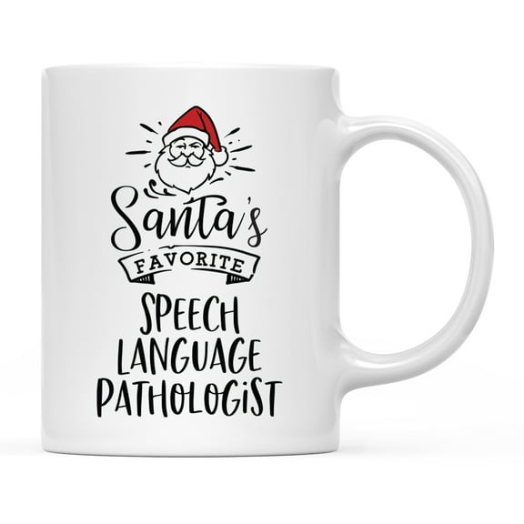 Koyal Wholesale Santa Claus Ceramic Coffee Mug, Santa's Favorite Speech Language Pathologist
