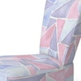 thumbnail image 3 of Designart "Pink and Blue Triangle Geometric" Upholstered Patterned Accent Chair and Arm Chair, 3 of 5