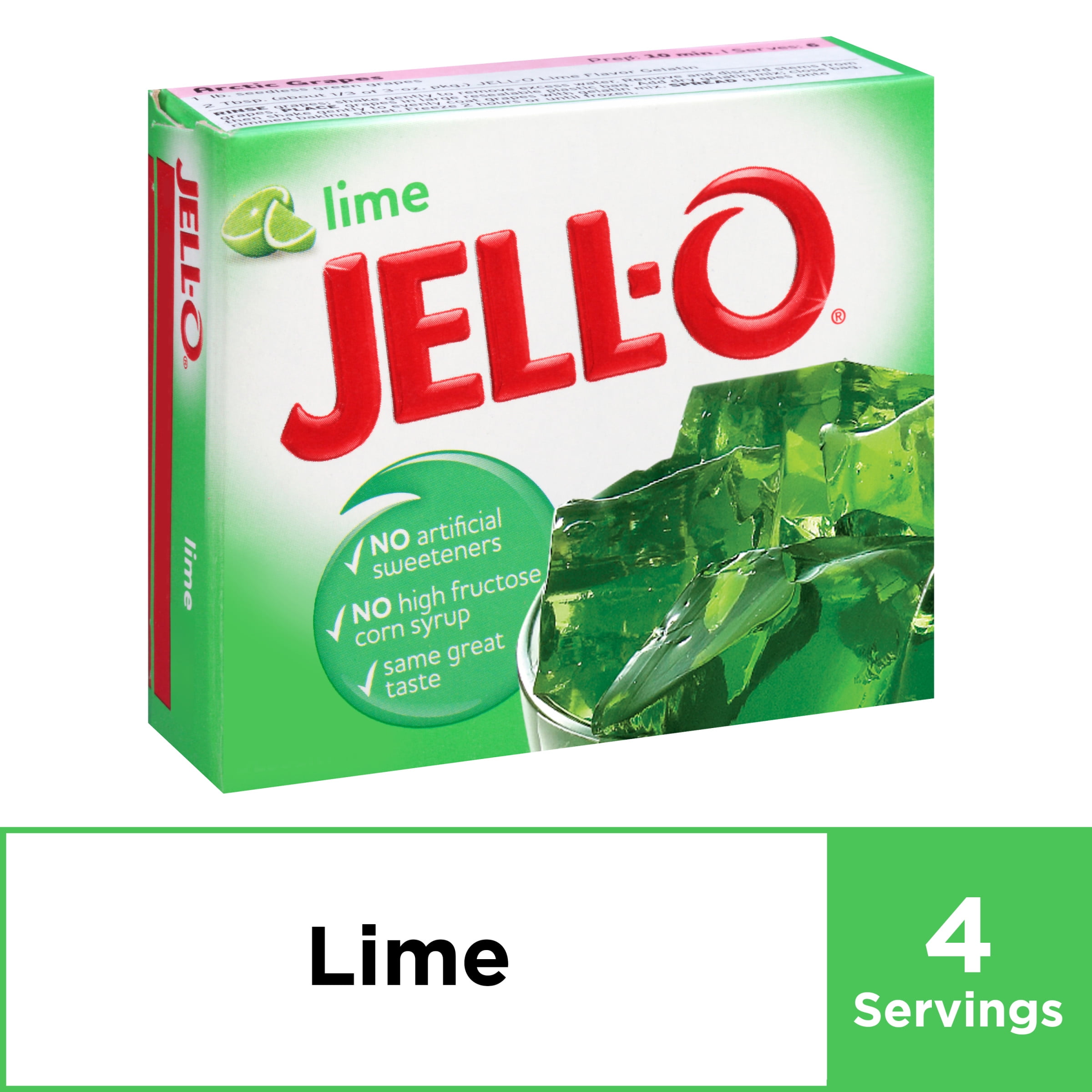 JellO Lime Instant Gelatin Mix, 3 oz Box