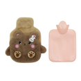 thumbnail image 1 of Botella de agua caliente MOSSTYYUS de goma de 400 ml con funda de felpa con forma de oso, 1 of 8