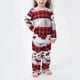 thumbnail image 2 of Conjunto de ropa de dormir navideña a juego para la familia, pijamas con estampado acanalado de manga larga y cuello redondo para padres e hijos, conjunto rojo gris para niños de 2 años, 2 of 6
