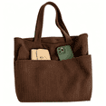 thumbnail image 4 of Tanyzvel Women's Corduroy Tote Bag, Casual Shoulder Purse with Front Pocket for Work & School, 4 of 5