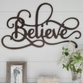 thumbnail image 2 of Lavish Home Believe Metal Word Art Wall Decor (Distressed Brown), 2 of 8