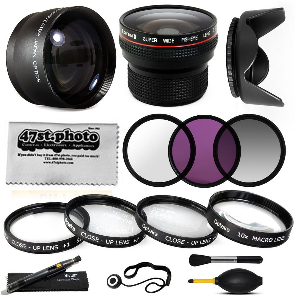 58MM 15 Piece Macro Fisheye Telephoto Lens Filters Set for Canon EOS 1D 1Dx 1Ds 1Dc 5DM2 5DM3 5D