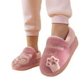 thumbnail image 5 of Suilloe Toddler Girls Fuzzy Slippers Winter Warm Indoor Closed-Heel Shoes Kids Soft Comfy Cute Cartoon Cat Design School Cozy Cotton Footwear Us Size：10.5, 5 of 5
