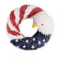 thumbnail image 2 of Amazingfashion Decorative Patriotic American Flag Fourth of July Wreath, Fake Flowers Blue, 2 of 2