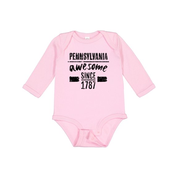 Inktastic Pennsylvania Awesome Since 1787 Boys or Girls Long Sleeve Baby Bodysuit