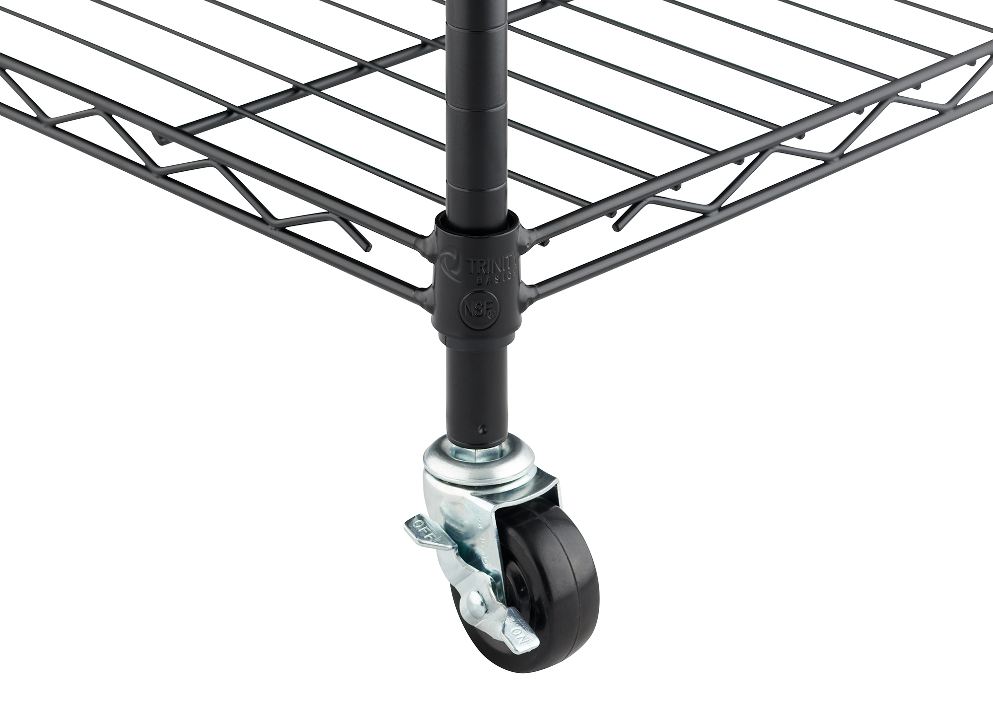 TRINITY BASICS 4-Tier NSF 36"x14"x54" Wire Shelving Rack w/ Wheels / Black