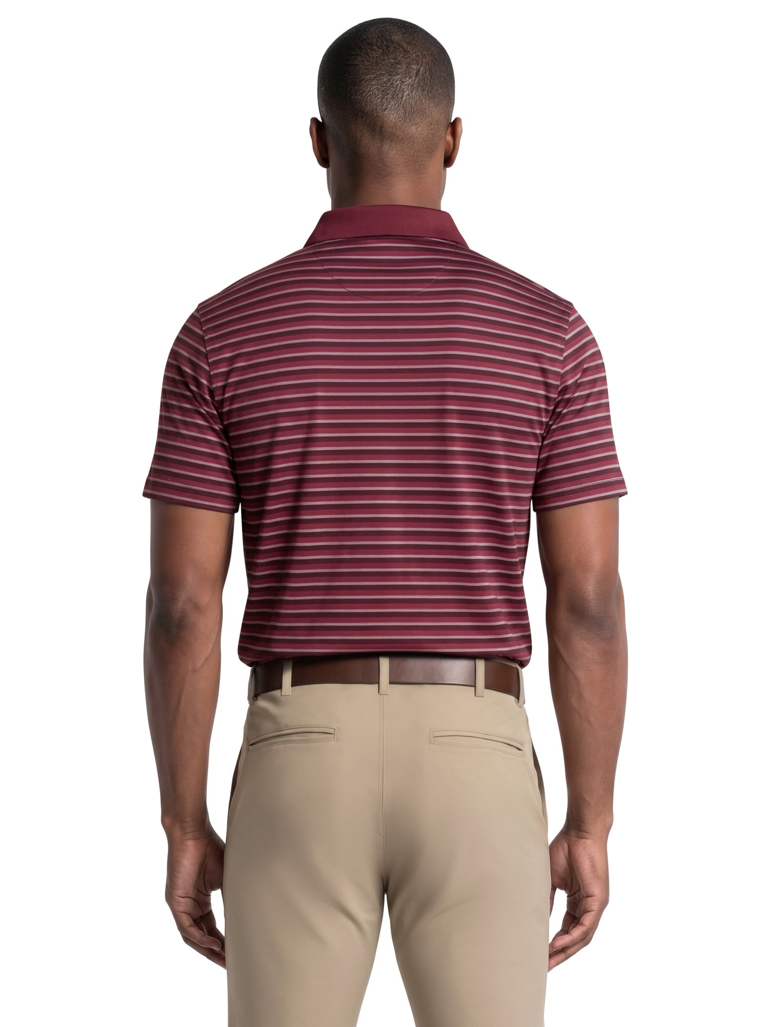 Ben Hogan Performance Men’s & Big Men's Herringbone Stripe Short Sleeve Golf Polo Shirt, Sizes S-4XLT