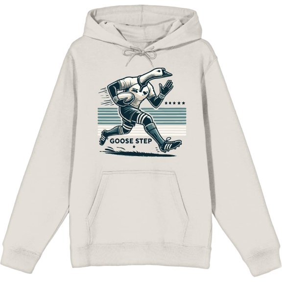 Rugby Goose Step Adult Blue Long Sleeve Hoodie-Medium