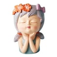 thumbnail image 3 of Maoww Pots Cache-Pots Visage de Fille Bureau Dessin Animé Vase H Figurine Bonsaï Pot Style Collection Style H, 3 of 3
