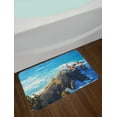 thumbnail image 2 of Country Bath Mat, Aerial View of Australian Cliffs by the Sea with Waves High Destination of Nature, Non-Slip Plush Mat Bathroom Kitchen Laundry Room Decor, 29.5 X 17.5 Inches, Navy Brown, Ambesonne, 2 of 2