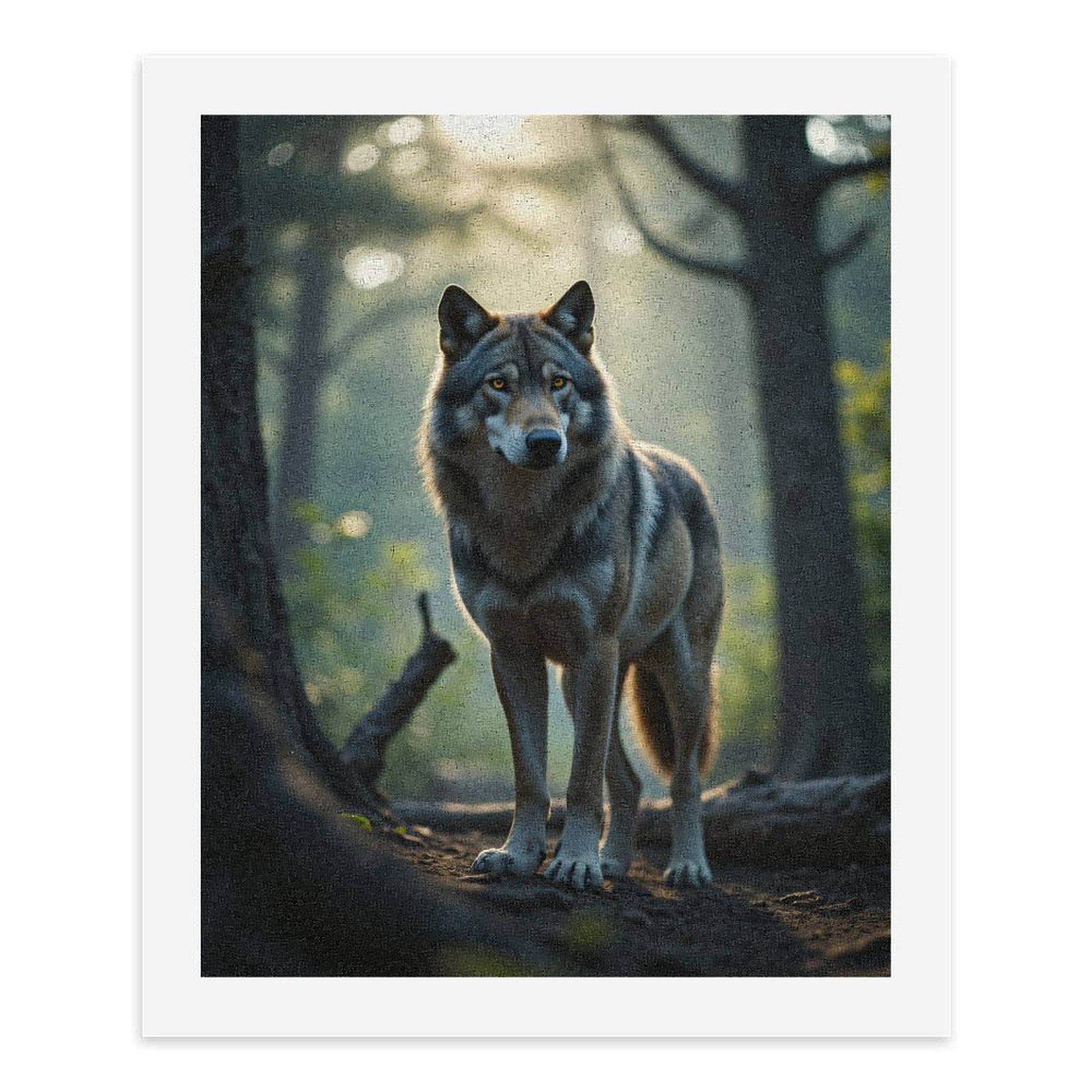 Paint By Numbers Kit for Adults Beginner - DIY Forest Wolf In Sunlight Canvas Painting Kits for Adults, Frameless Paint By Number for Adults for Home Wall Decor 16x20 Inch