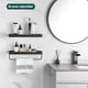 thumbnail image 2 of Repisas Flotantes para Baño de Vidrio Templado Negro Mate, 1 Estante, Estilo Minimalista, Resistente al Óxido y Duradera, 2 of 6