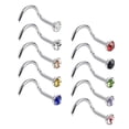 thumbnail image 5 of Milaget 10 X Nose Stud Rings Curved Screws Nose Rings L Shape Body Jewelry - Multicolor 2.0mm, 5 of 5