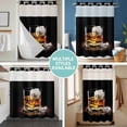 thumbnail image 5 of No Hook Shower Curtain with Snap in Liner, Vintage Farm A Glasses of Whiskey with Ice Waterproof Bath Curtain Double Layers with See Through Top Window, Chic Wooden Hotel Shower Curtains 60x72in, 5 of 9
