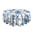 thumbnail image 5 of Blue Pioneer Flower Round Tablecloth 60" X 60",Wrinkle Wipeable Table Cloth for Kitchen Dining Room Picnic Patio Party, 5 of 6