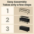 thumbnail image 5 of LEDREM Storage Ottoman Bench, 43" End of Bed Bench with Removable Cover, 660lb Capacity, for Living Room, Bedroom, Ink Black, 5 of 5