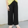 thumbnail image 7 of Chbgutlmr Girls Clothes Lounge Pants Kids Drawstring High Waist Straight Leg Loose Solid Color Casual Trousers, 7 of 7