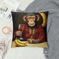thumbnail image 2 of Orinice Monkey Bananas Graphic Decorative Cushion Throw Pillow Cover for Home Living Room Sofa, 1PC 18x18in, 2 of 5