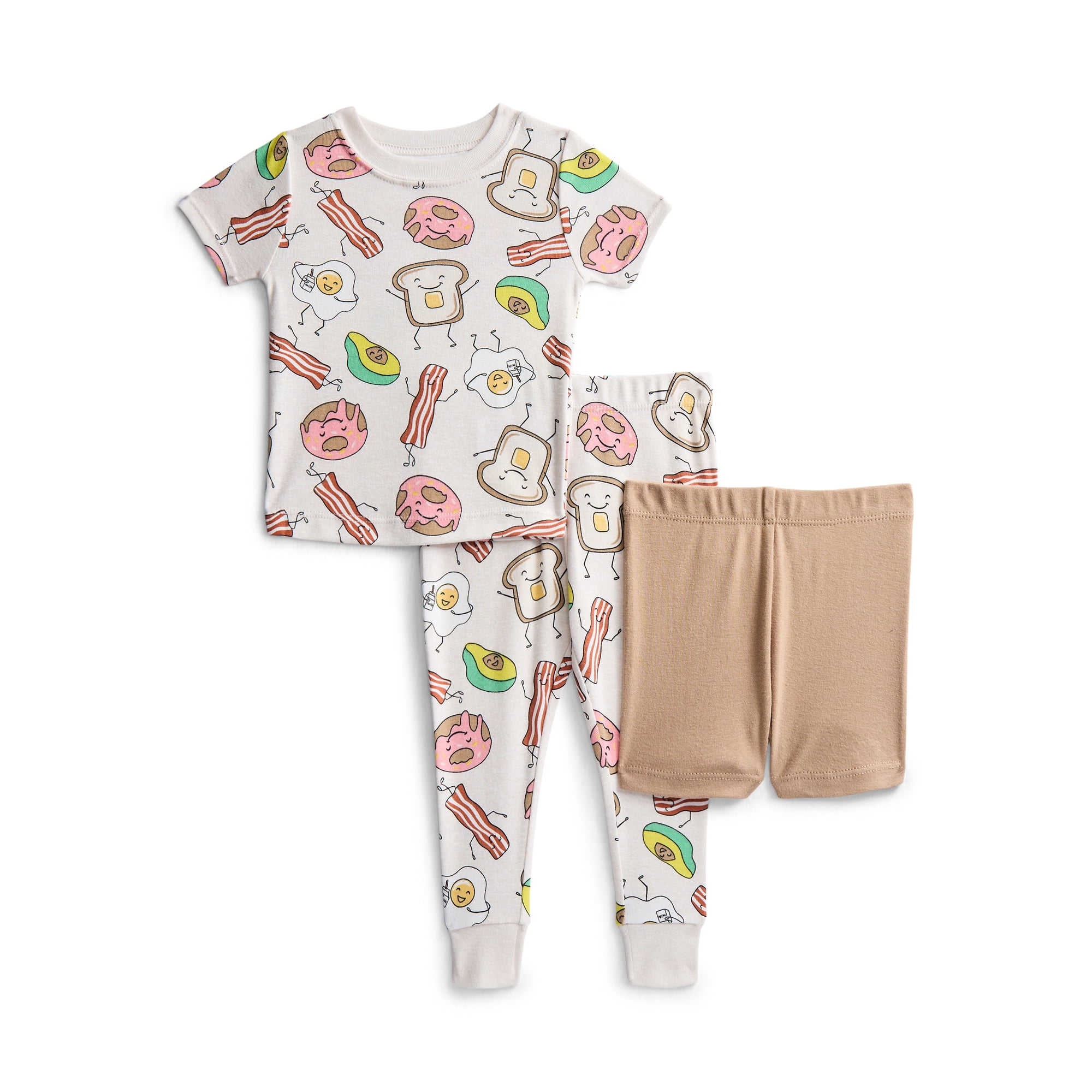 Wonder Nation Toddler Boys Short Sleeve Top, Pants and Shorts Pajama Sleep Set, 3-Piece, Sizes 12M-5T
