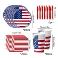 thumbnail image 2 of 50Pcs 4th of July bei ,Include 7" Disposable Paper Plates Cups Napkins Forks,for 10 Guests, Red Blue White Star Tableware Set for Memorial Day, Veterans Day, Independence Day Party Supplies, 2 of 7
