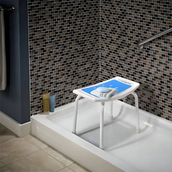 XIBUFE Non-Slip Bath Chair Cushion, EVA Foam Shower Stool Pad for Seniors, Adhesive Bathtub Seat