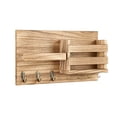 thumbnail image 2 of MTBLYS Wall Mounted Storage Rack Wood Organizer Mail Keys Small Items Holder Home Wall Decor Entryway Bedroom, 2 of 6