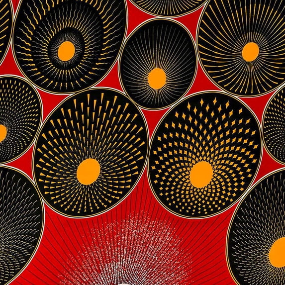 African Print Fabric Cotton Ankara 44 Inches Sold By The Yard (90205-3)