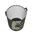 thumbnail image 3 of Bingfone Cute Dinosaur Skate On Grey Background Waterproof Foldable Laundry Hamper Bucket With Handles For Storage Bin,Clothes Hamper (Medium), 3 of 8