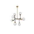 thumbnail image 2 of Hanson 8 lights pendant in black with brass with frosted shade, 2 of 6