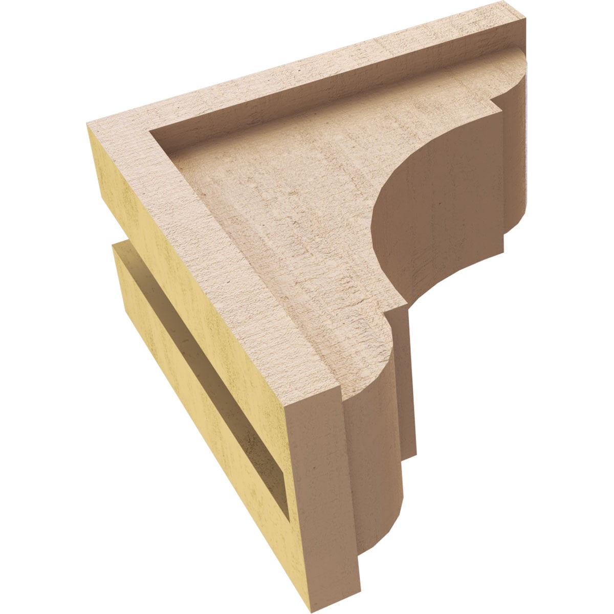 4"W x 8"D x 8"H Classic Bryant Rough Cedar Woodgrain TimberThane Corbel, Primed Tan