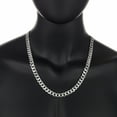 thumbnail image 4 of Men's 8.9mm Solid .925 Sterling Silver Flat Cuban Link Curb Chain Necklace, 26 inches, 4 of 7