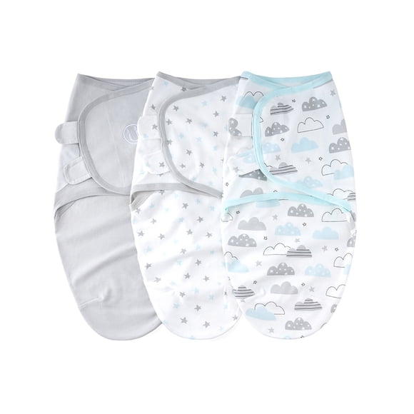 Mantita insular SU3007 3PCS Baby Swaddle Wrap Manta Manta de dormir infantil de algodón suave con lindo patrón de barcos oceánicos para bebés recién nacidos Niños Niñas insular Mantita