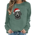 thumbnail image 2 of yoeyez Christmas T Shirts Women Xmas Cute Pet Print Pullover Tops Crewneck Lightweight Long Sleeve Sweatshirt Winter Holiday Tunics, 2 of 6