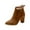 Brown, variant on Fesfesfes Faux-Leather Boots for Women Mid-heel Winter Casual Color Suede Thick Soled Ankle Boots With Belt Buckle 6(37)