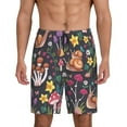 thumbnail image 1 of Fotbe Mushrooms Snails Butterflies Pantalones Cortos de Pijama para Hombre, Ropa de Dormir, Pantalones de Pijama Cortos para Hombre-3X-Large, 1 of 6