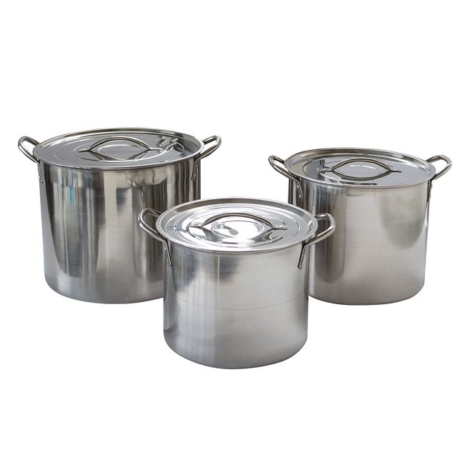 Juego de Ollas de Acero Inoxidable Buffalo Tools STP3 7.6/11.4/15.1 L