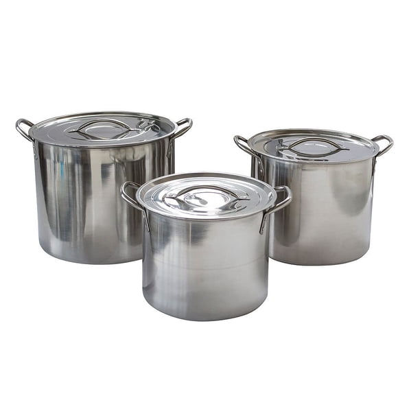 Juego de Ollas de Acero Inoxidable Buffalo Tools STP3 7.6/11.4/15.1 L