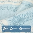 thumbnail image 4 of Hasoo Large Washable Rug 9' x 12' Area Rug for Living Room Scalloped Non-Slip Neutral Indoor Decor Floral Printed Carpet, Blue, 4 of 6
